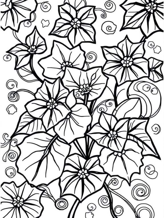 abstract begonias coloring page