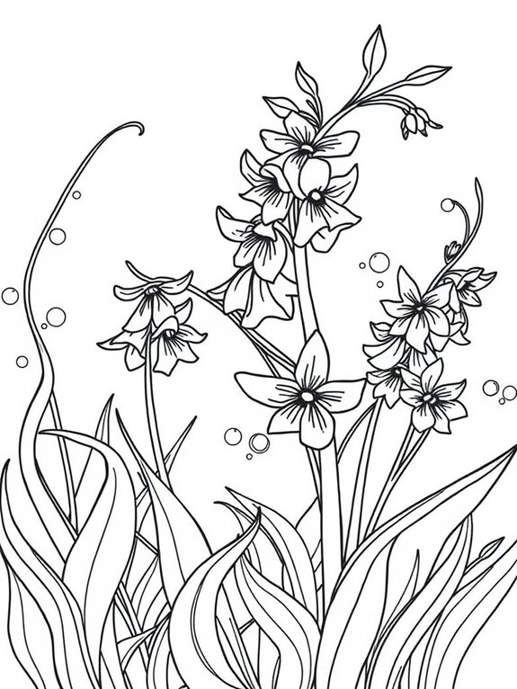 abstract bluebells coloring page