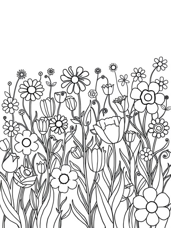 abstract flower field design