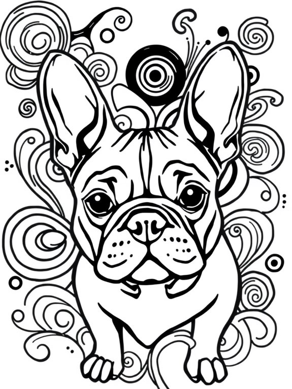 abstract french bulldog design