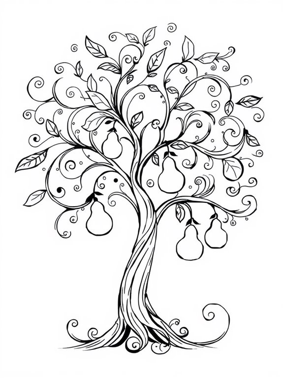 abstract pear tree design