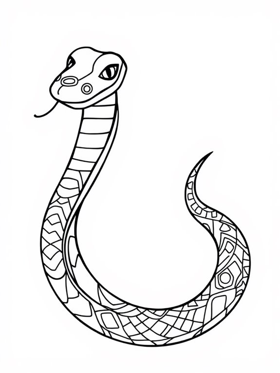 abstract snake coloring page