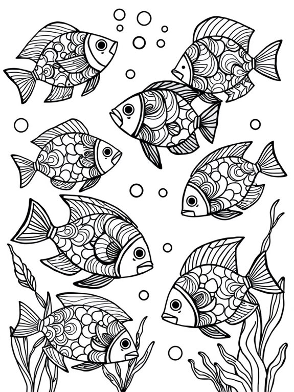 abstract tropical fish design