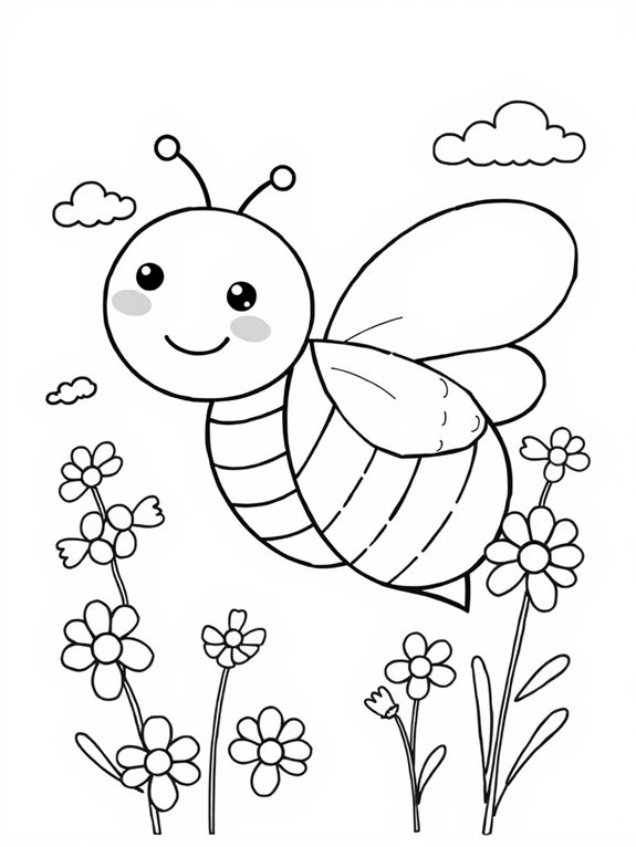 adorable bee coloring activity