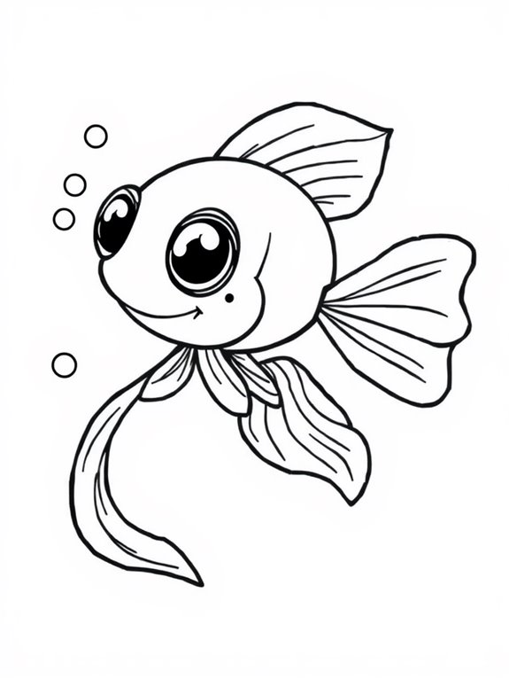 adorable big eyed guppy illustration