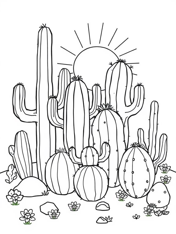 adorable cactus family illustration