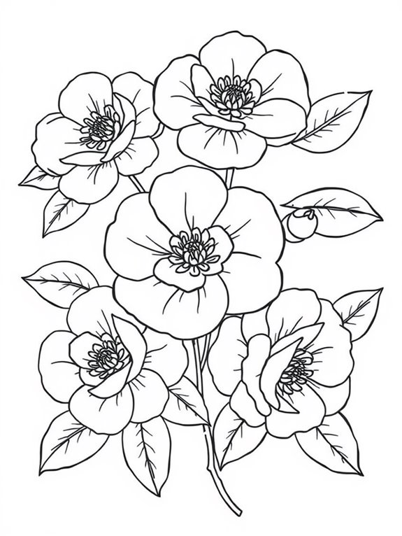 adorable camellia flower illustration