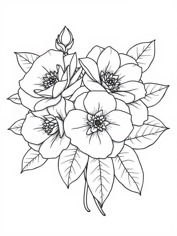 adorable camellia flower illustration