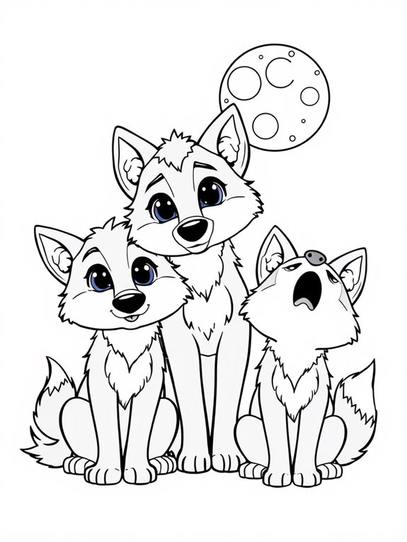 adorable cartoon wolf illustration