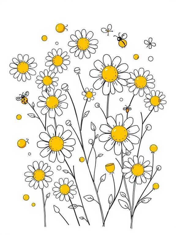 adorable chamomile flower illustration