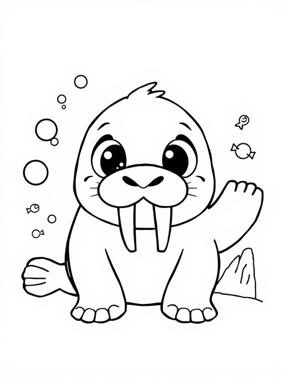 adorable chibi walrus design