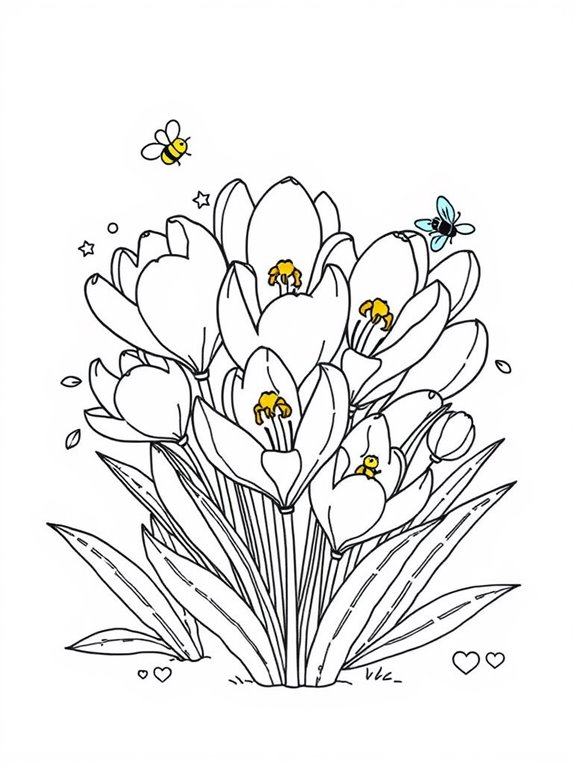 adorable crocus flower illustration