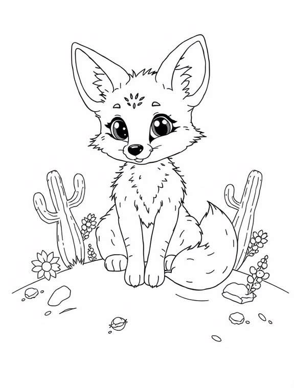 adorable desert fox illustration