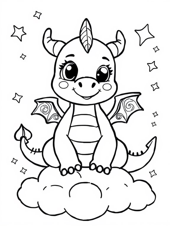 adorable dragon coloring activity