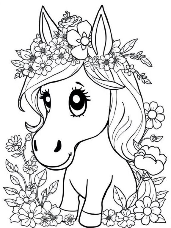 adorable elf horse floral