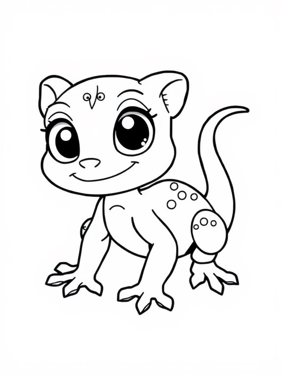 adorable gecko coloring page