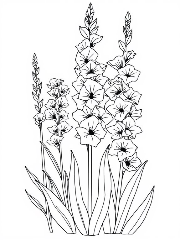 adorable gladiolus coloring sheet