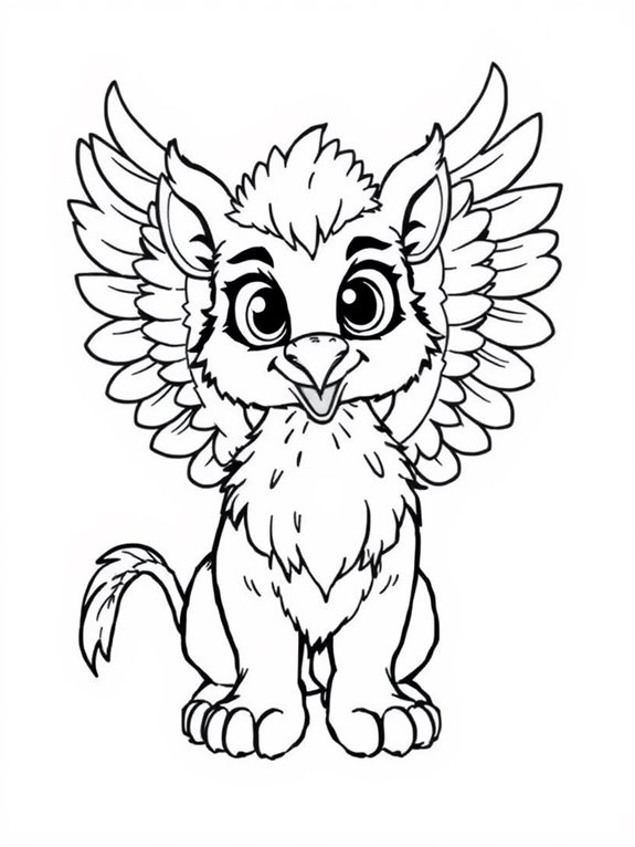 adorable griffin with big eyes