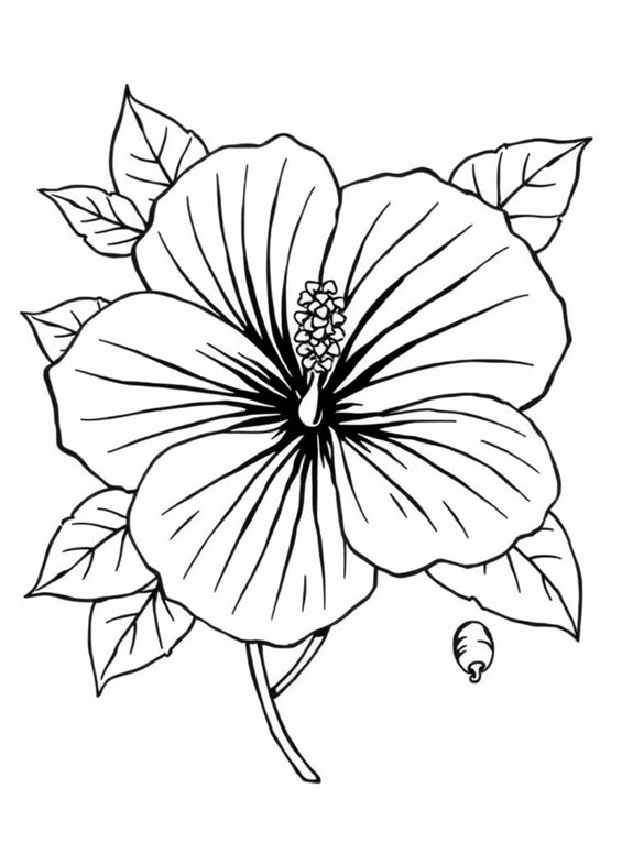 adorable hibiscus flower illustration