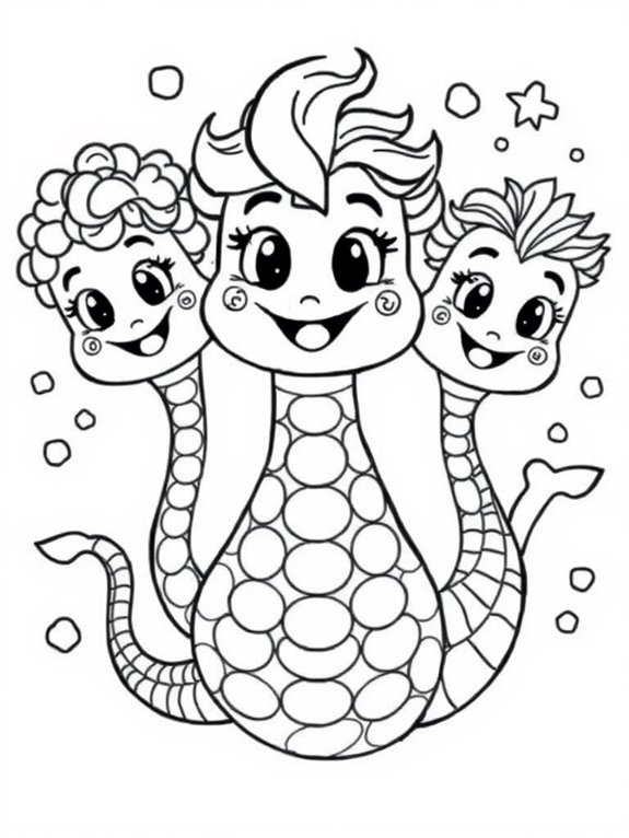 adorable hydra coloring page