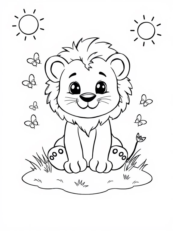 adorable lion cub illustration