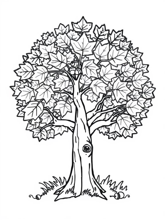 adorable maple tree illustration