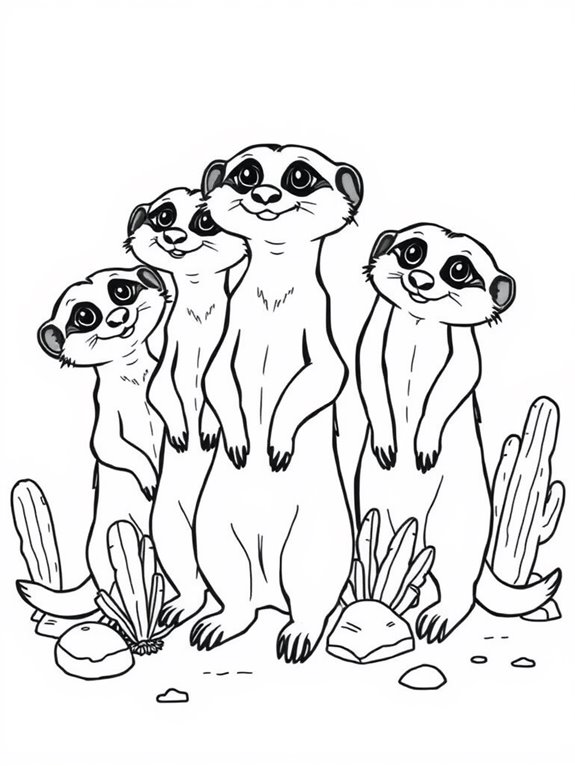 adorable meerkats coloring activity