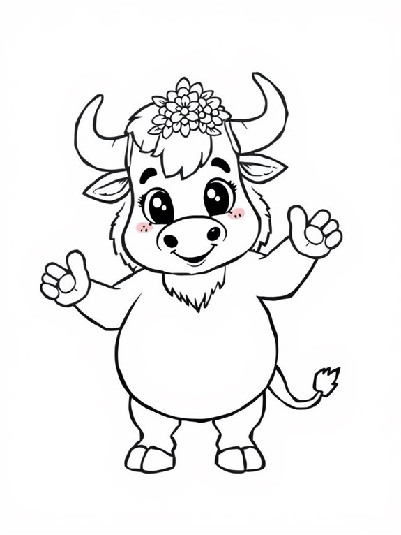 adorable minotaur coloring page