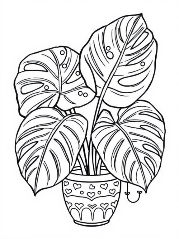 adorable monstera plant illustration