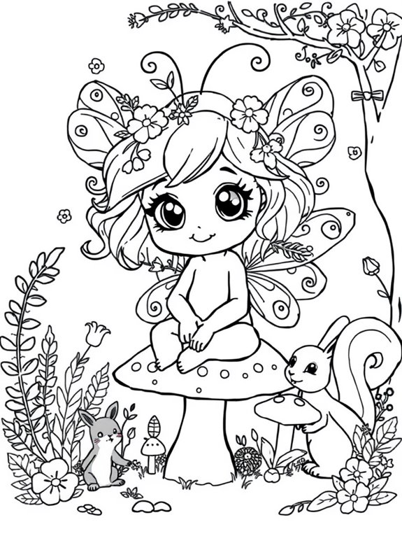 adorable nymph coloring page