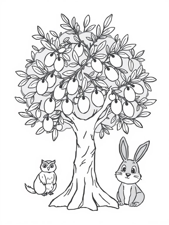 adorable olive tree illustration