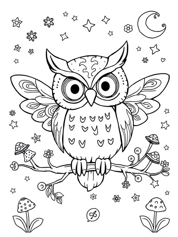 adorable owl coloring page