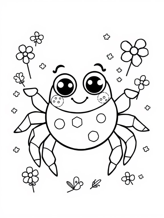 adorable spider coloring activity