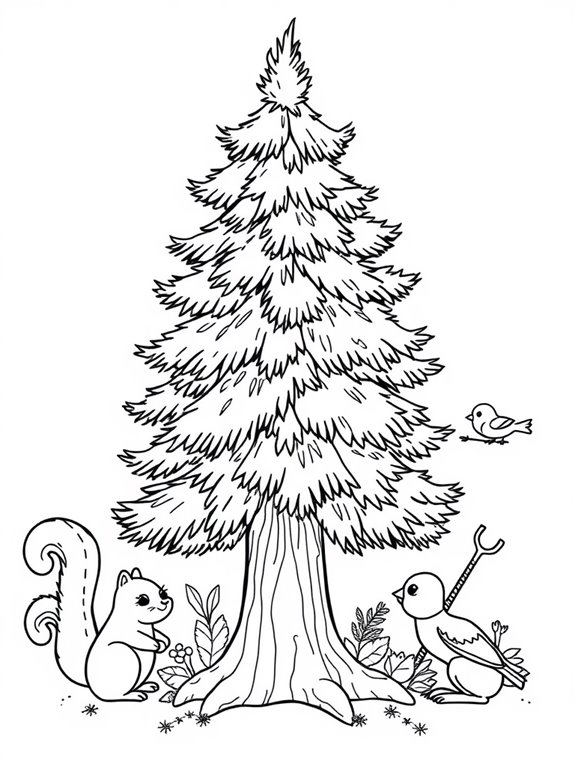 adorable spruce tree scene