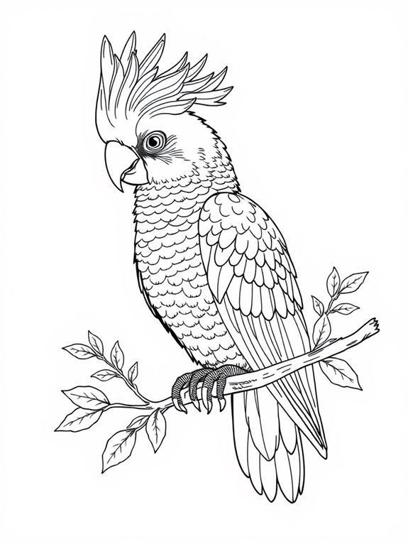 advanced cockatoo coloring page