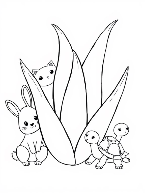 aloe vera animal coloring page