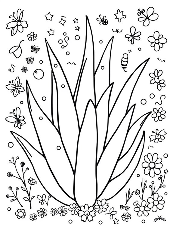 aloe vera doodle art