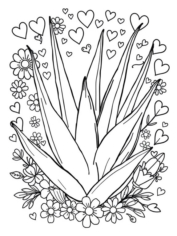 aloe vera hearts flowers