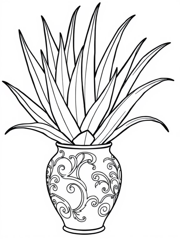 aloe vera vase illustration