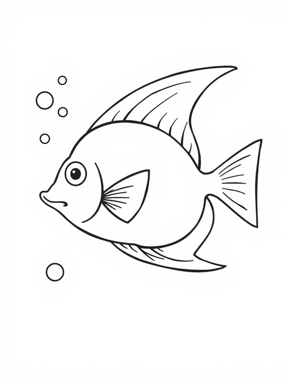 angelfish coloring page activity