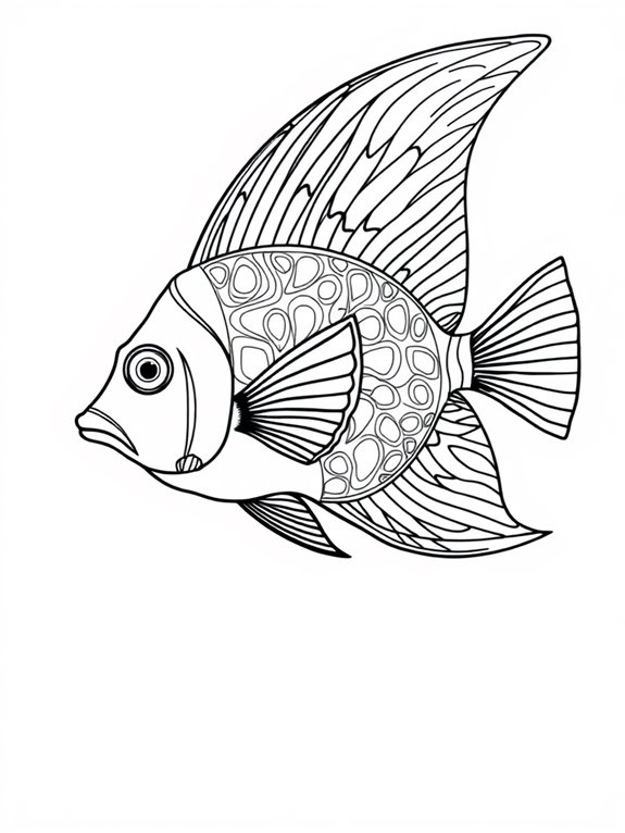 angelfish coloring page design