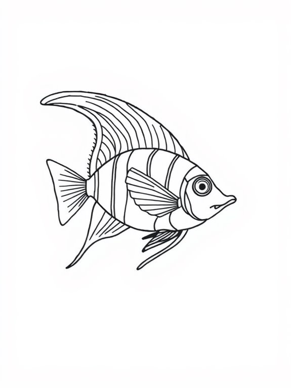 angelfish coloring page design