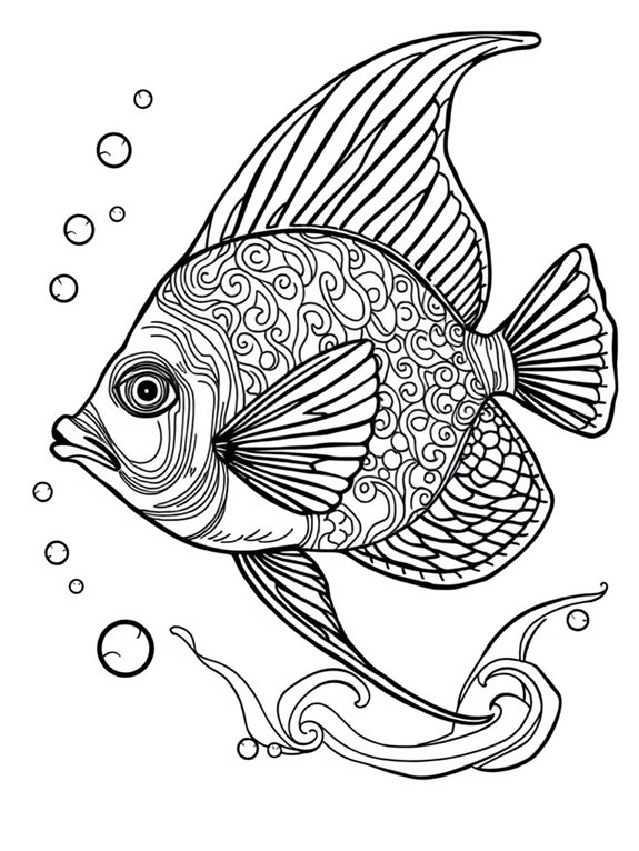 angelfish coloring page patterns