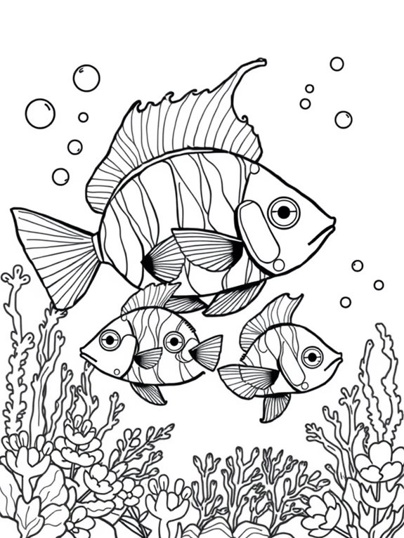 angelfish family coloring activity