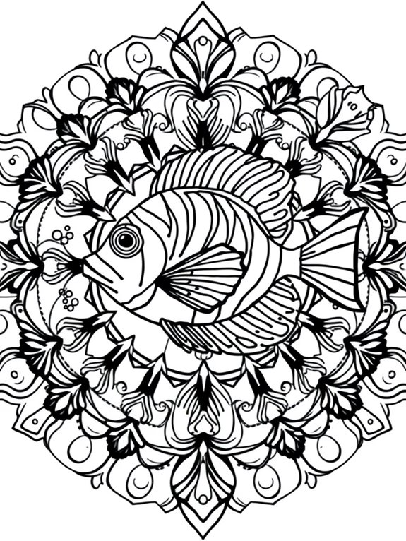 angelfish themed coloring page