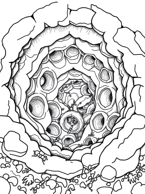 ant tunnels coloring page