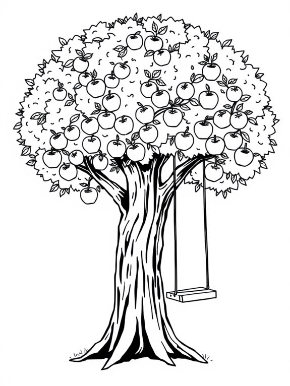 apple tree with swing