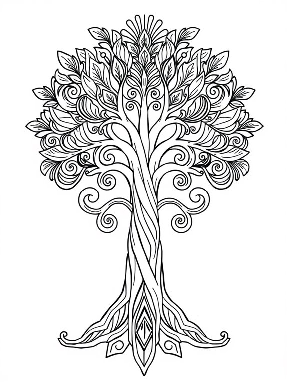 art deco tree design