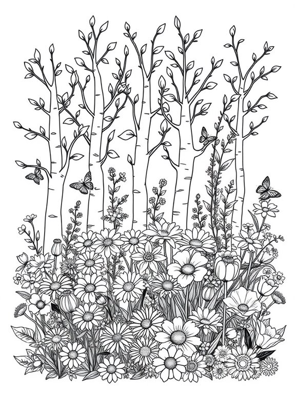 aspen flower garden illustration