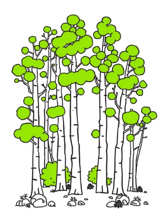 aspen forest coloring page